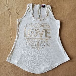 Women's Love Sequin Tank Top Large